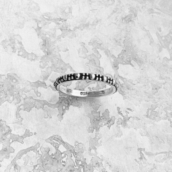 STERLING SILVER .925 Bali Design Bead Ring - Picture 3 of 5